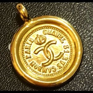 Authentic Chanel 18k gold plated pendant